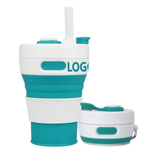 15oz Collapsible Silicone Camping Mug Travel Water Bottle