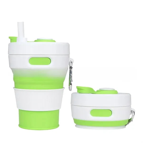 15oz Collapsible Silicone Camping Mug Travel Water Bottle