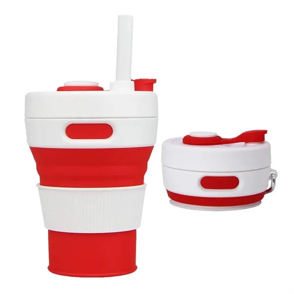 15oz Collapsible Silicone Camping Mug Travel Water Bottle