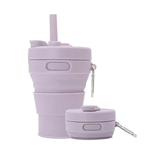 15oz Collapsible Silicone Camping Mug Travel Water Bottle
