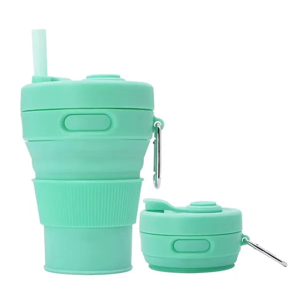 15oz Collapsible Silicone Camping Mug Travel Water Bottle