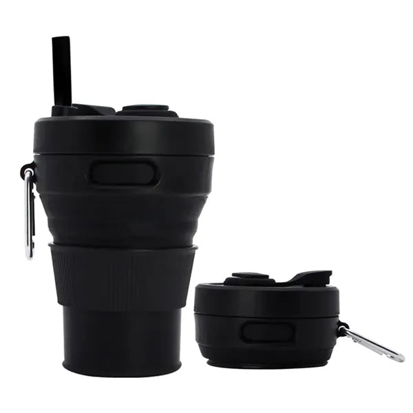 15oz Collapsible Silicone Camping Mug Travel Water Bottle