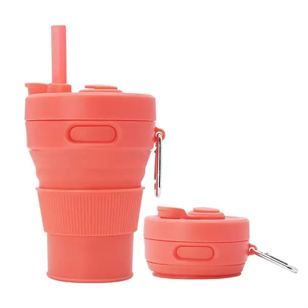 15oz Collapsible Silicone Camping Mug Travel Water Bottle