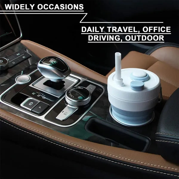 15oz Collapsible Silicone Camping Mug Travel Water Bottle
