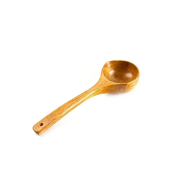 12" Natural Wooden Soup Ladle Long Handle Kitchen Utensil