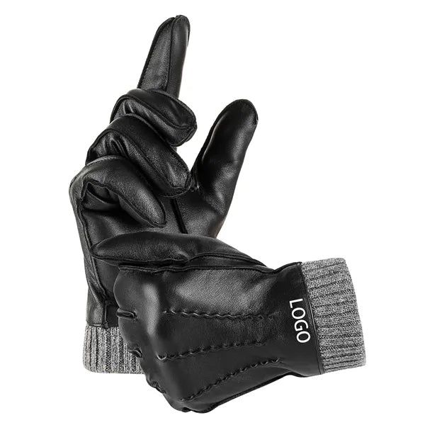 Touchscreen Winter Leather Gloves for Man