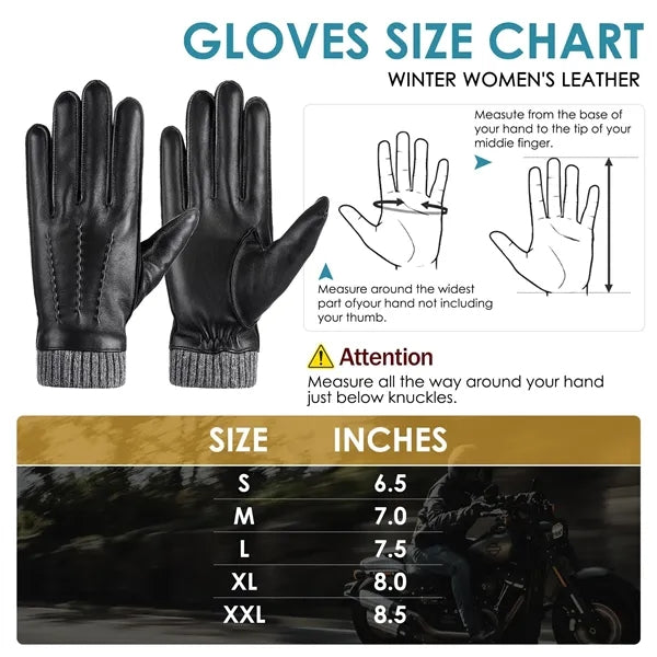 Touchscreen Winter Leather Gloves for Man