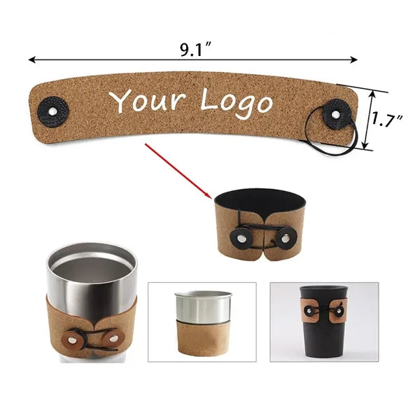 Foldable Cork Leather Cup Sleeve