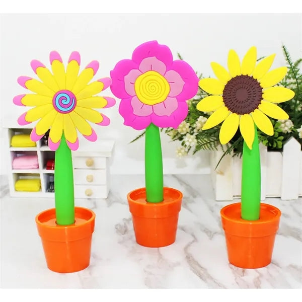 Flowers Ballpoint Pens with Mini Pot