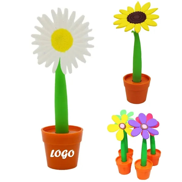 Flowers Ballpoint Pens with Mini Pot