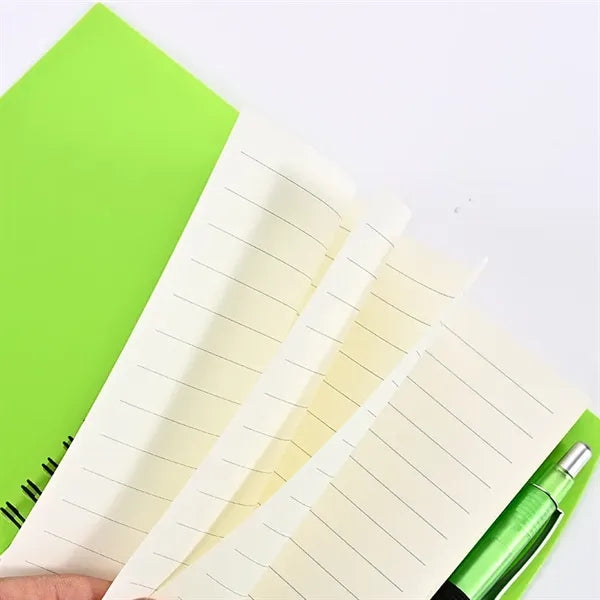 A5 PP Hardcover Spiral Notebook with Pen