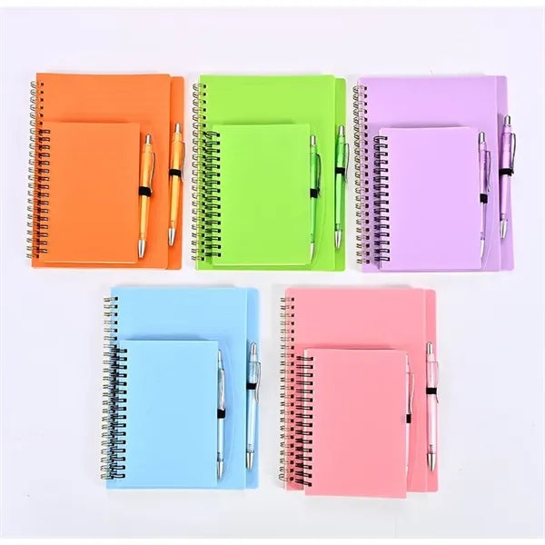 A5 PP Hardcover Spiral Notebook with Pen