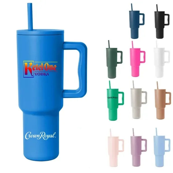 40 Oz. Tumbler with Handle and Straw Lid
