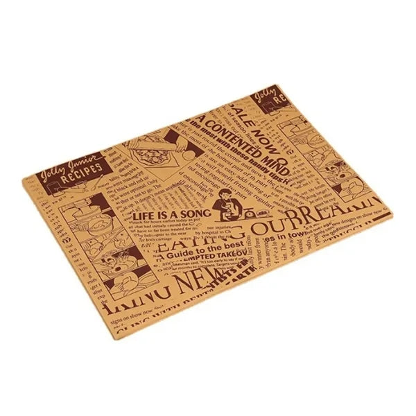 12" x 12" Custom Greaseproof Food Wrap Wax Paper Deli Sheets