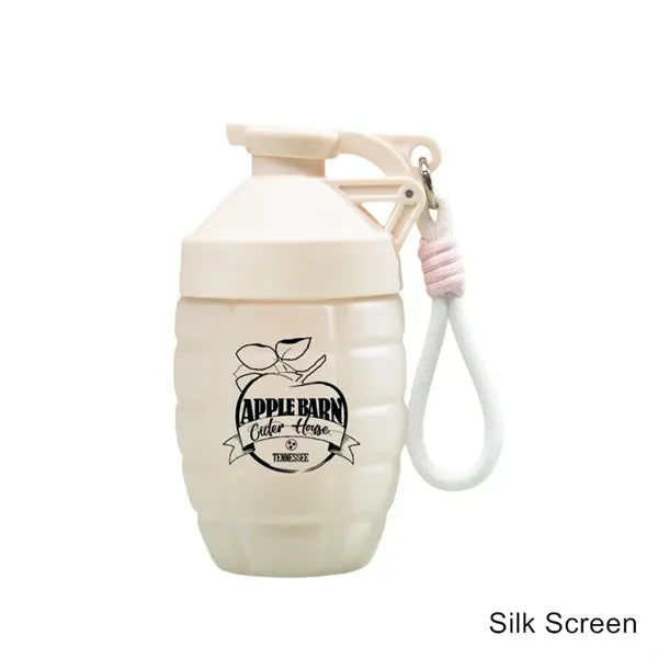 20 oz Grenade Shaped Plastic Shaker Bottle With Handle
