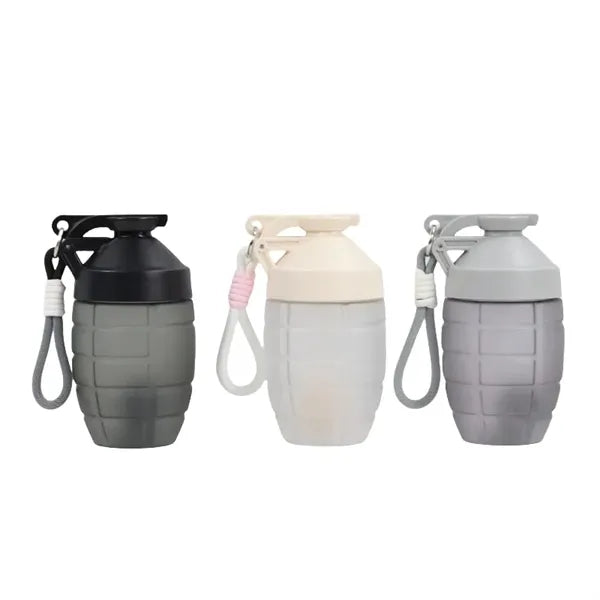 20 oz Grenade Shaped Plastic Shaker Bottle With Handle