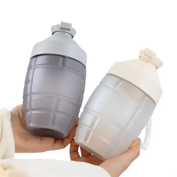20 oz Grenade Shaped Plastic Shaker Bottle With Handle