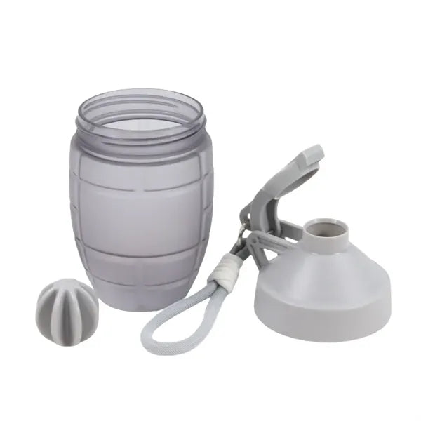 20 oz Grenade Shaped Plastic Shaker Bottle With Handle