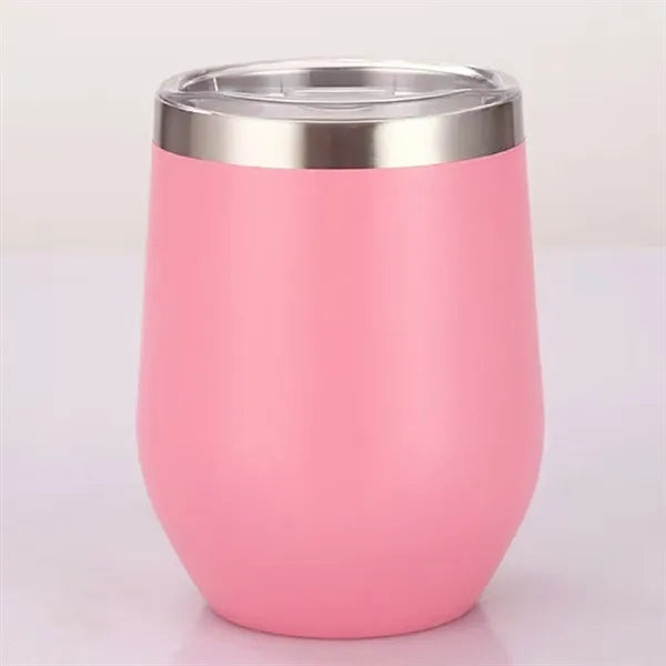 12oz Stainless Steel Wine Tumbler With Lid