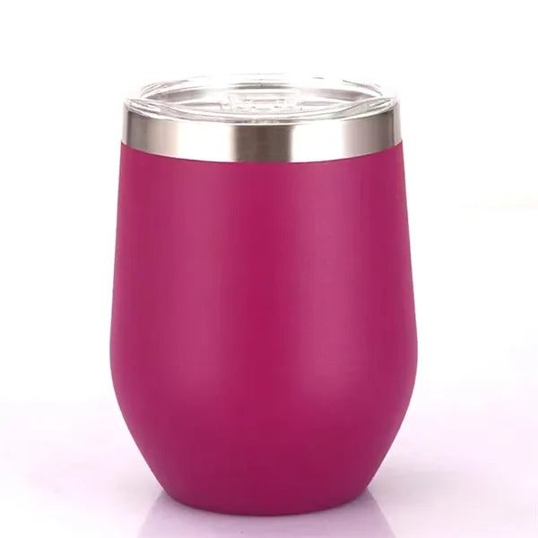 12oz Stainless Steel Wine Tumbler With Lid
