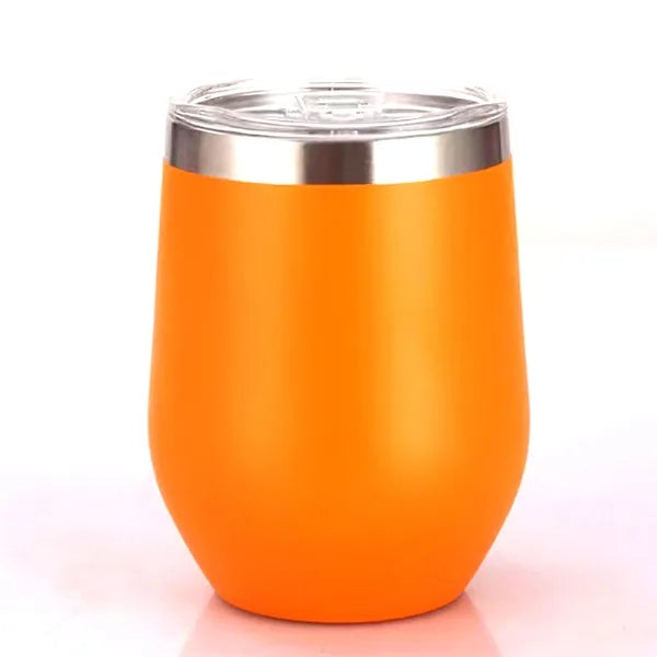 12oz Stainless Steel Wine Tumbler With Lid