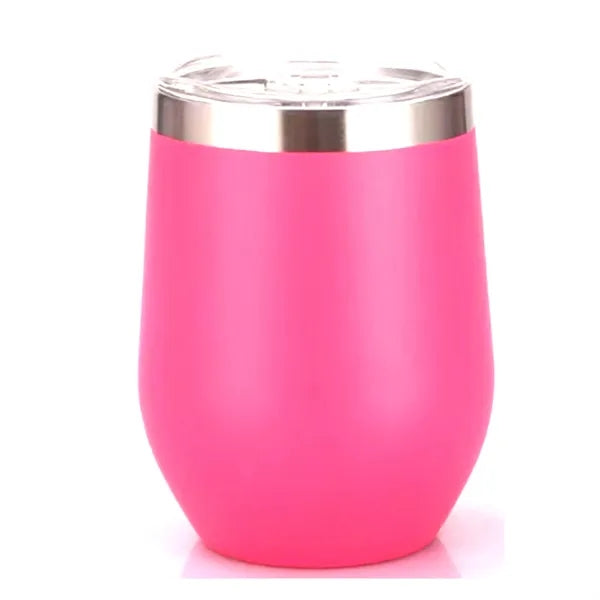 12oz Stainless Steel Wine Tumbler With Lid