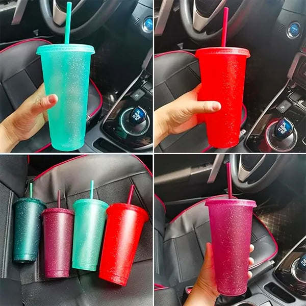 24Oz Plastic Tumblers with Lids and Straws