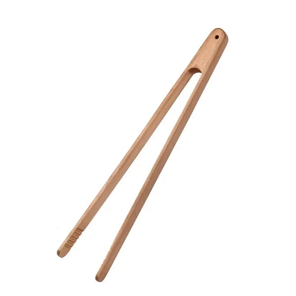Wooden Food Tongs for Baking, BBQ, and Serving