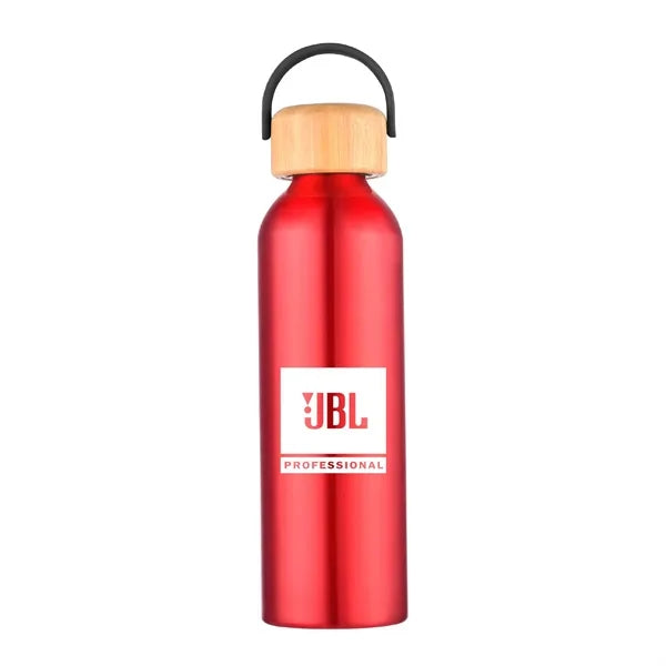 24 oz. Recycled Aluminum Water Bottle w/ Bamboo lid