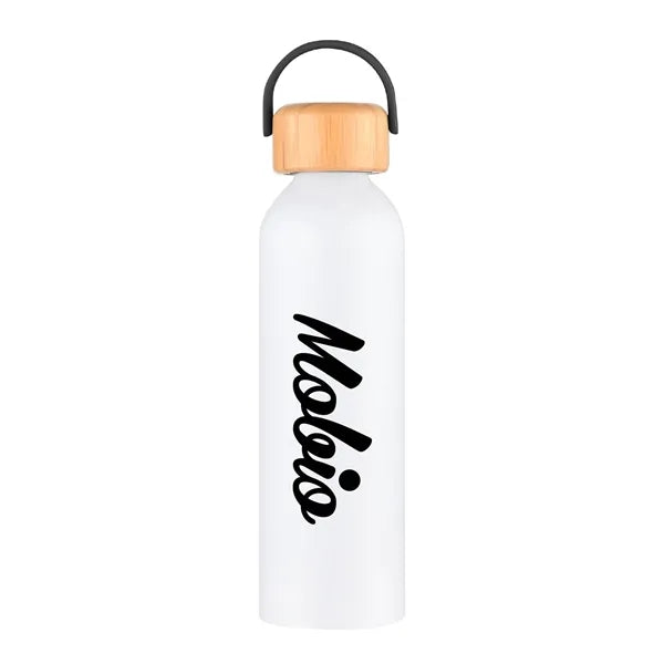 24 oz. Recycled Aluminum Water Bottle w/ Bamboo lid