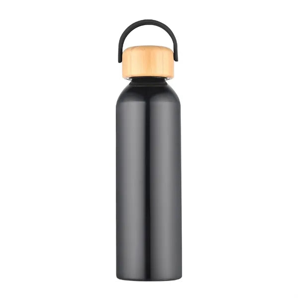 24 oz. Recycled Aluminum Water Bottle w/ Bamboo lid