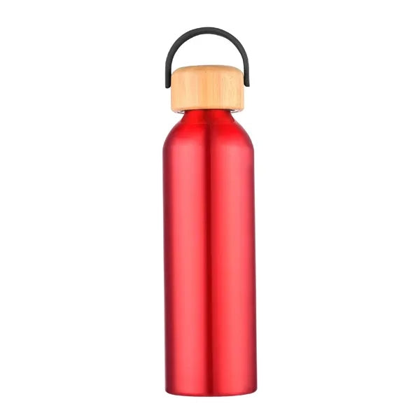 24 oz. Recycled Aluminum Water Bottle w/ Bamboo lid