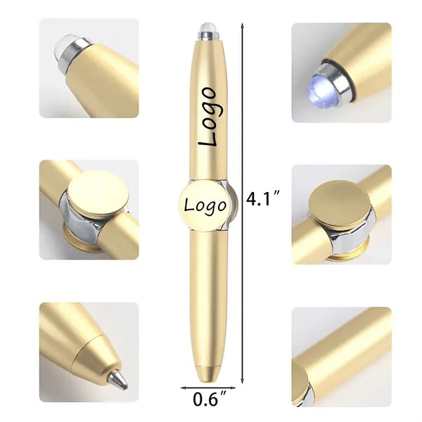 Hand Fidget Metal Pen w/Flashlight
