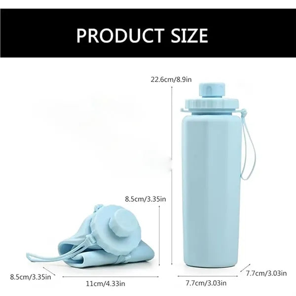 20Oz. Foldable Travel Drinking Tumbler Silicone Water Bottle