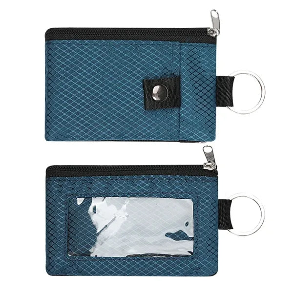 RFID Blocking Small Wallet W/ ID Window Lanyard Pouch