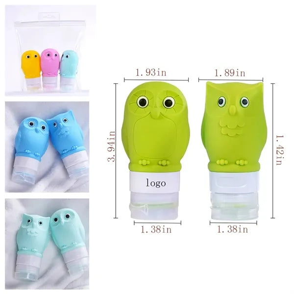 Silicone Owl Travel Shampoo Dispenser Bottle