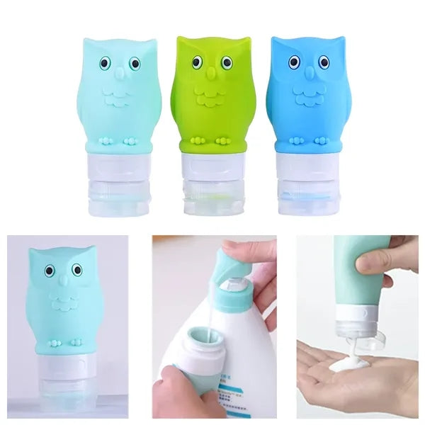 Silicone Owl Travel Shampoo Dispenser Bottle