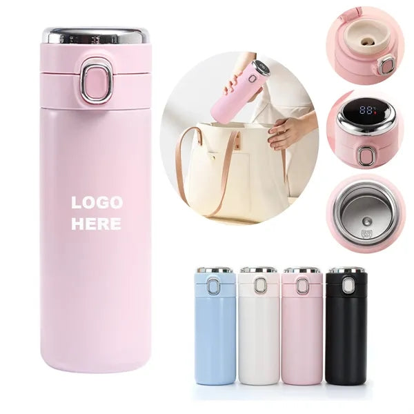 Portable Vacuum Insulated Tumbler Smart LED Thermos Bottle