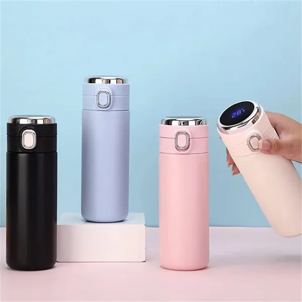 Portable Vacuum Insulated Tumbler Smart LED Thermos Bottle