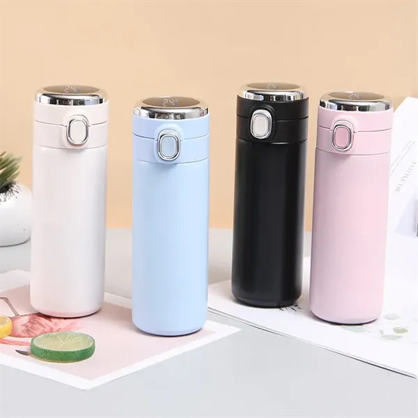Portable Vacuum Insulated Tumbler Smart LED Thermos Bottle