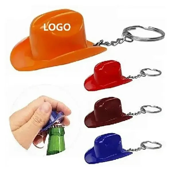 Cowboy Hat Bottle Opener Keychain