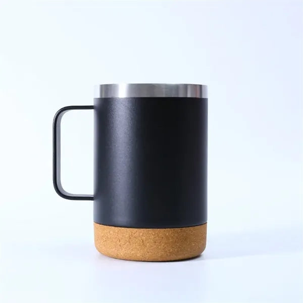 12oz Insulated Vacuum Coffee Mug with Cork Bottom and Handle