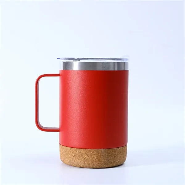 12oz Insulated Vacuum Coffee Mug with Cork Bottom and Handle