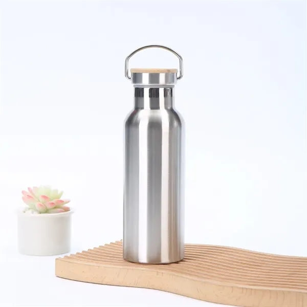 500ml Stainless Steel Vacuum Flask with Bamboo Lid