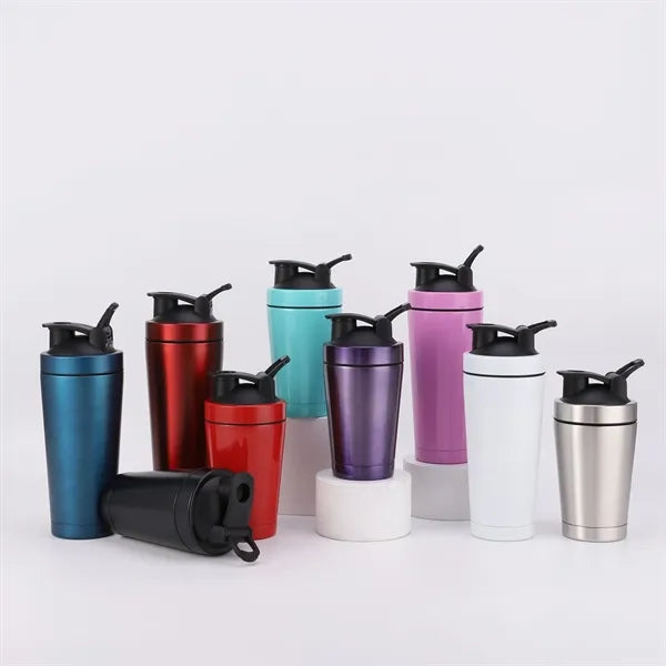 500ml Stainless Steel Protein Shaker Water Bottle with Ball