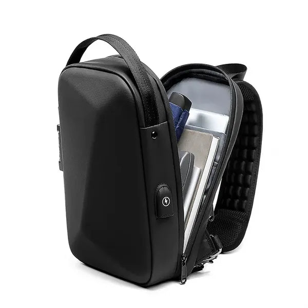 Anti-Theft Sling Backpack Hard Shell Crossbody Bag for Men