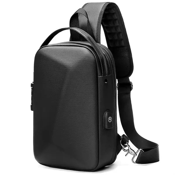 Anti-Theft Sling Backpack Hard Shell Crossbody Bag for Men