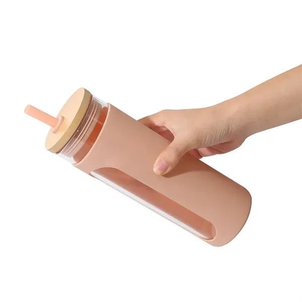 Glass Tumbler With Straw And Lid