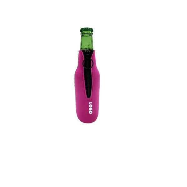Ring Zipper Collapsible Neoprene Bottle Cooler