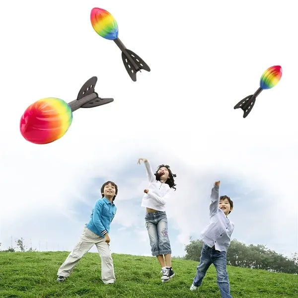 Rainbow Foam Spiral Rocket Football Throwing Toy